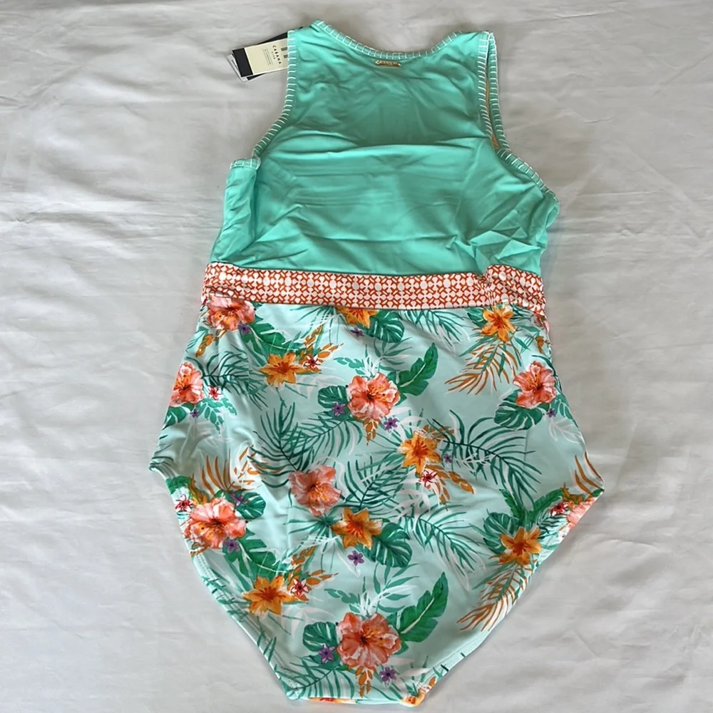 Cabana Life Cayman Embroidered Keyhole One Piece Bathing Suit NWT - Picture 6 of 15